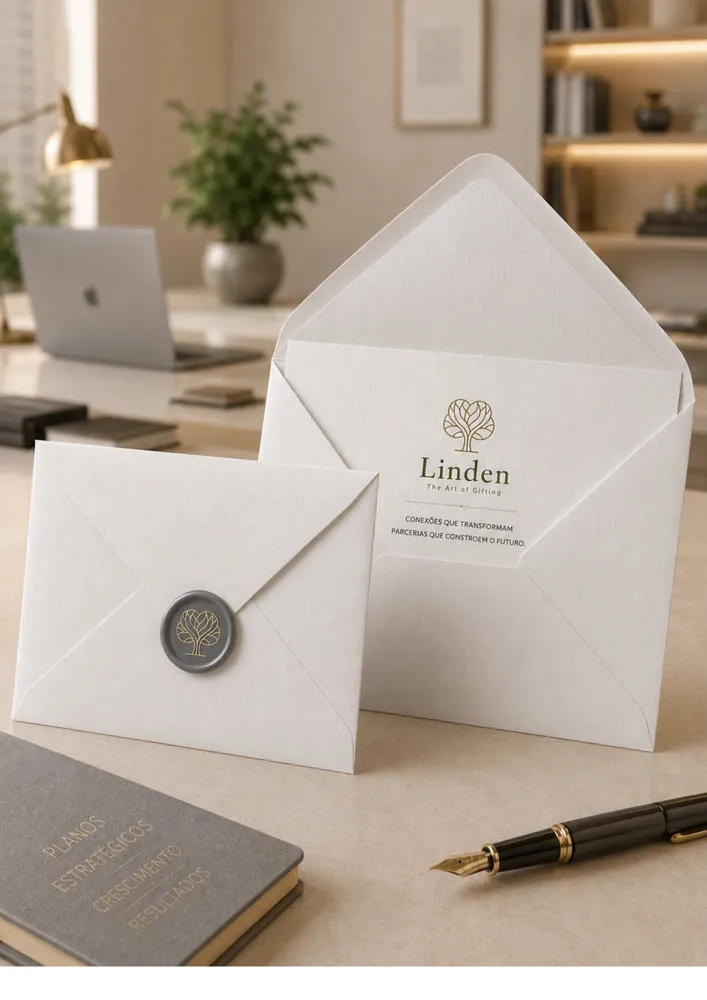 Envelope colorido fechado com selo de lacre em cera